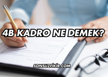 4B Kadro Ne Demek?