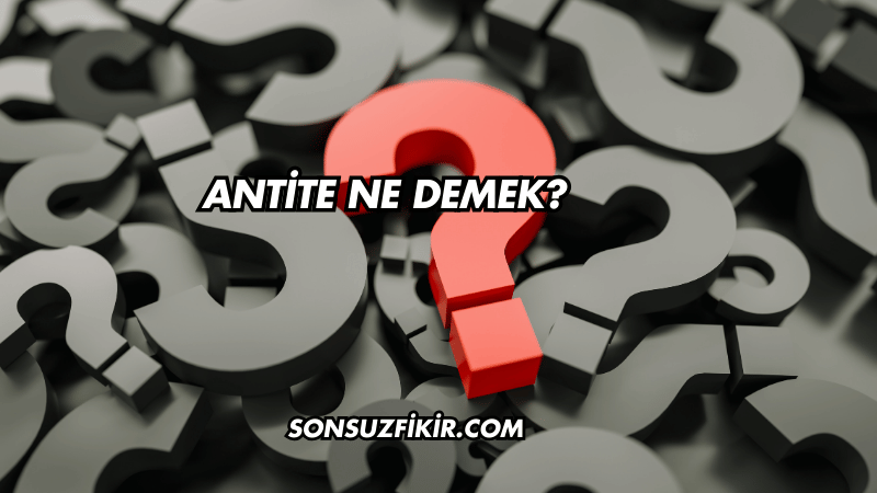 Antite Ne Demek?