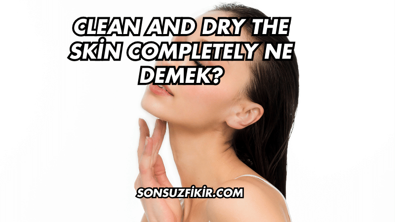 Clean and Dry the Skin Completely Ne Demek?